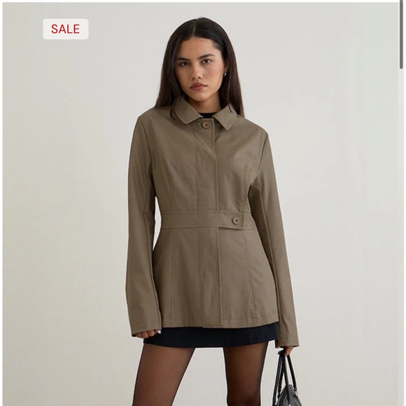 Motel Rocks Jackets & Blazers - Motel rocks Riku Coat In PU Mushroom